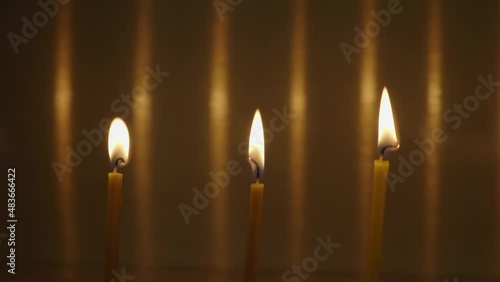 Close-up of a candle in a church