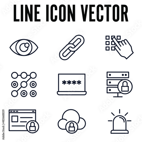 Protection and Security elements set icon symbol template for graphic and web design collection logo vector illustration