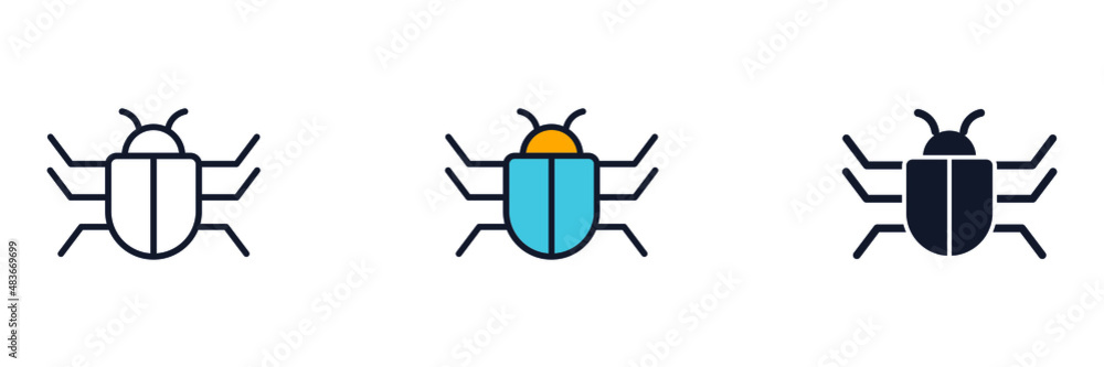 Bug icon symbol template for graphic and web design collection logo vector illustration