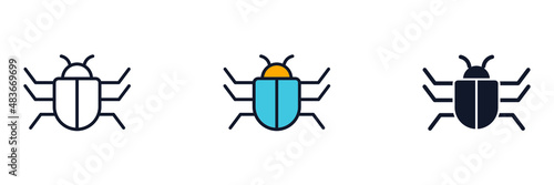Bug icon symbol template for graphic and web design collection logo vector illustration