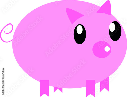 cedito rosa, cerdo, granja, color, muñecos bonitos, arte, vector, hucha, pig, piglet, pink, baby © laura