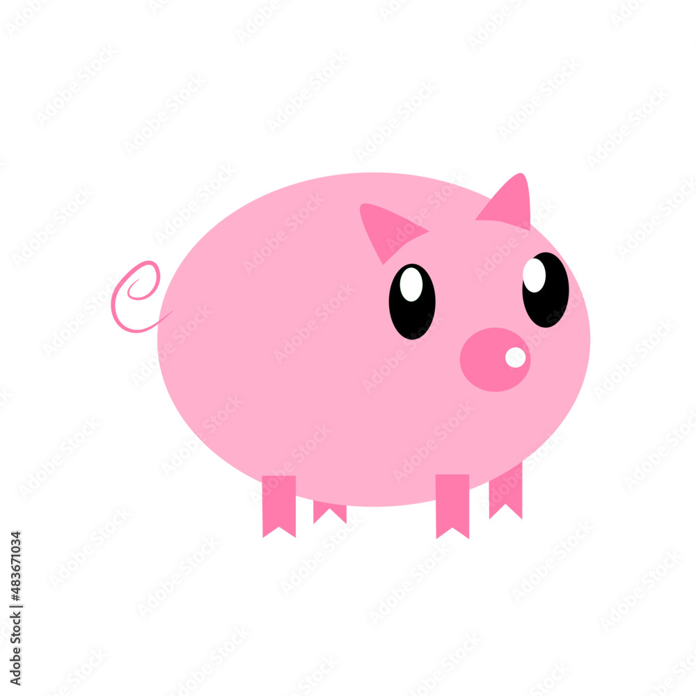 cerdito rosa, piglet, pig, muñecos sencillos, vectores, dibujos para niños,  color rosa, muñecos, granja, vectores Stock Vector
