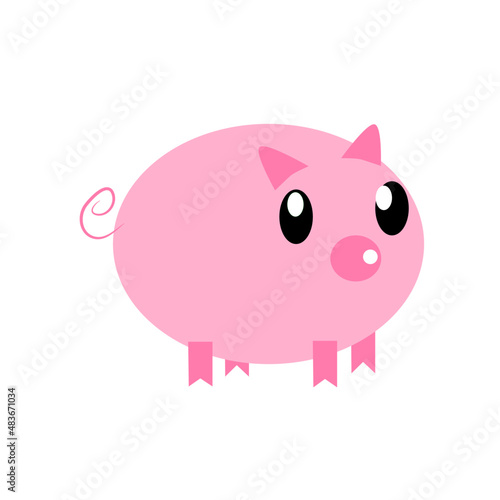 cerdito rosa, piglet, pig, muñecos sencillos, vectores, dibujos para niños, color rosa, muñecos, granja, vectores © laura