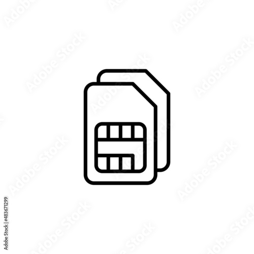 Sim card icon. dual sim card sign and symbol