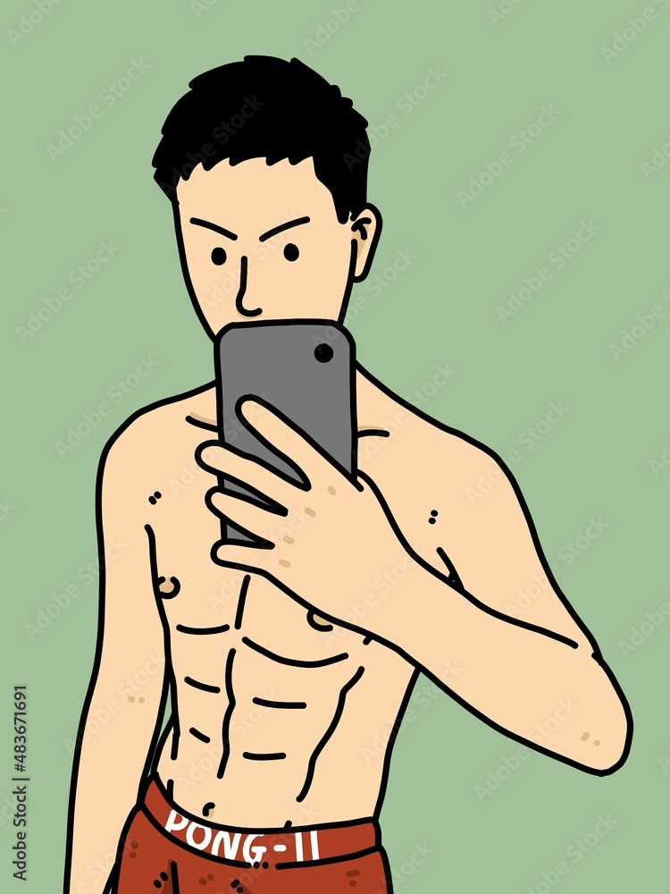 cute man cartoon on green background cute man cartoon on green background