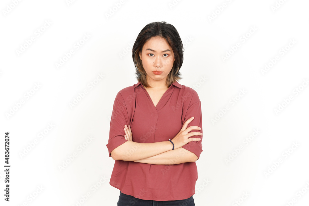 Angry Gesture Of Beautiful Asian Woman Isolated On White Background Angry Gesture Of Beautiful Asian Woman Isolated On White Background