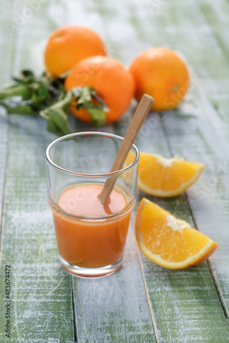 Sicilian orange juice with fruit around #483674472