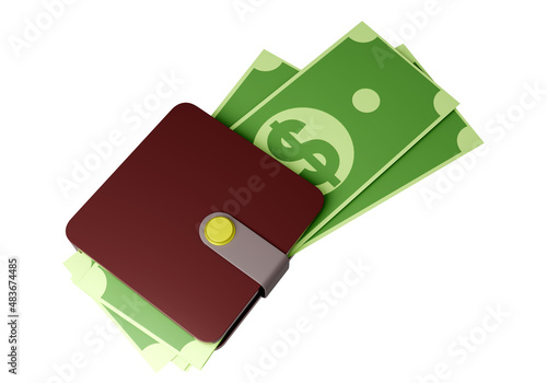 Wallet with dollar bills ki...