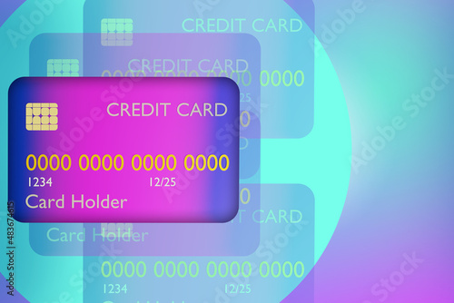 Credit card on a multicolor...