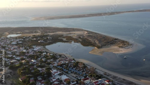 Aerial View Of Armona Island With Beach Houses In Moncarapacho, Portugal. photo