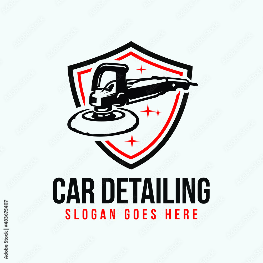 Car detailing business logo shield emblem ready made vector isolated. Best for car detailing related industry Car detailing business logo shield emblem ready made vector isolated. Best for car detailing related industry