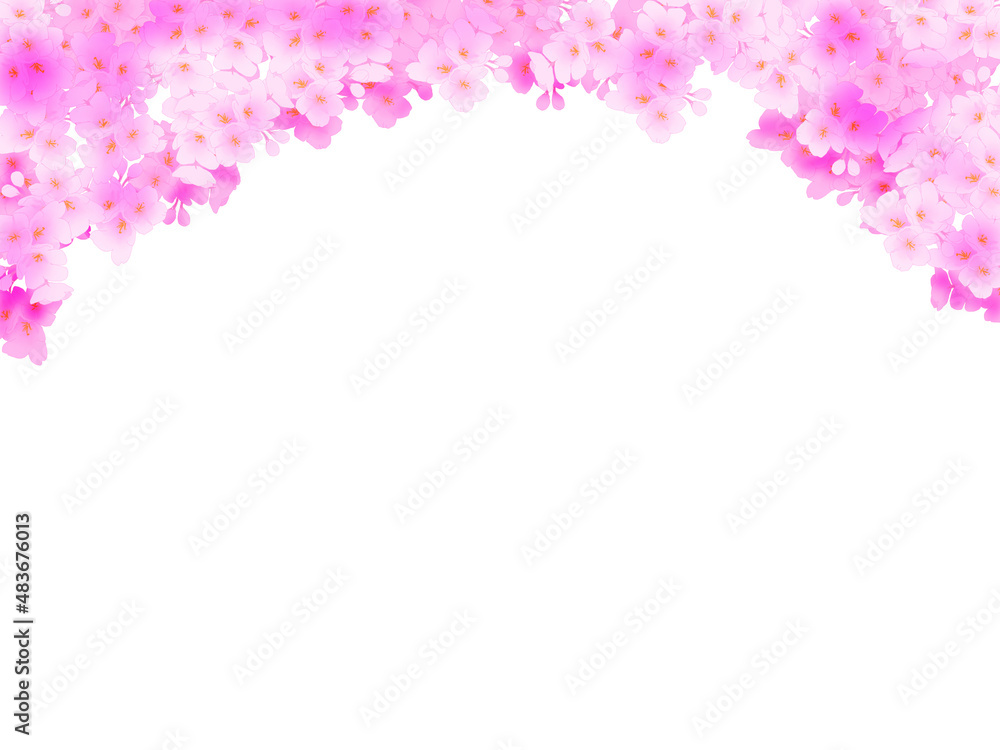 桜のトンネルシルエット 桜のトンネルシルエット
