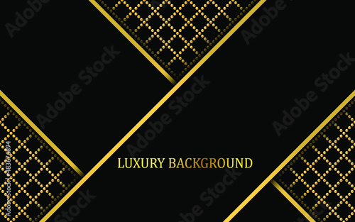 Black and gold luxury background. Vector illustration.