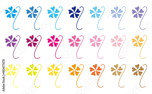 シンプルで幸運の花柄