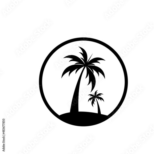 Palm tree summer logo template