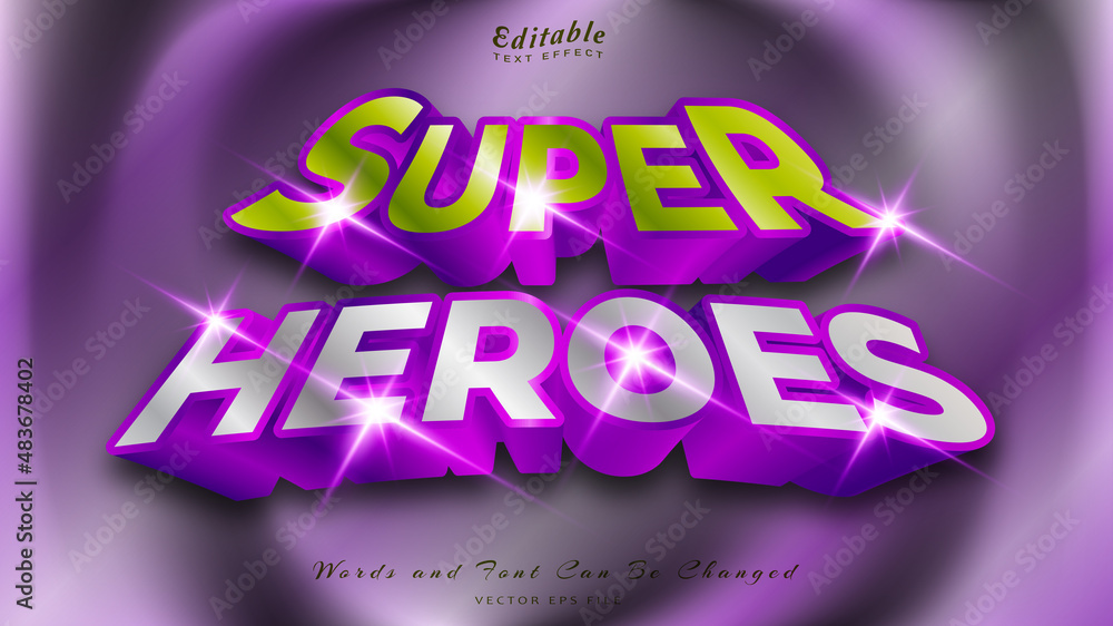 super heroes text effect
