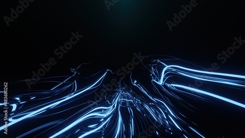 abstract background of Sci Fi Modern Futuristic neon line connection, 3D illustration rendering