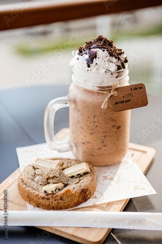 Café Gelado com Tag Cookie Frase