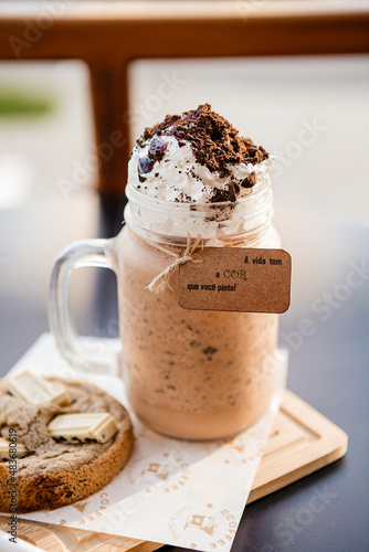 Café Gelado com Tag Frase Cookie