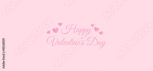 Pink background with hearts. Simple Valentine is day design. Vector illustration