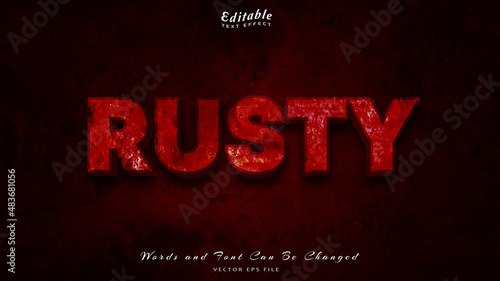 rusty editable text effect, free font.