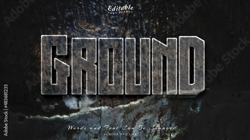 ground editable text effect, free font.