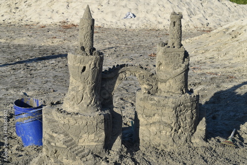 Sand castle with bridge