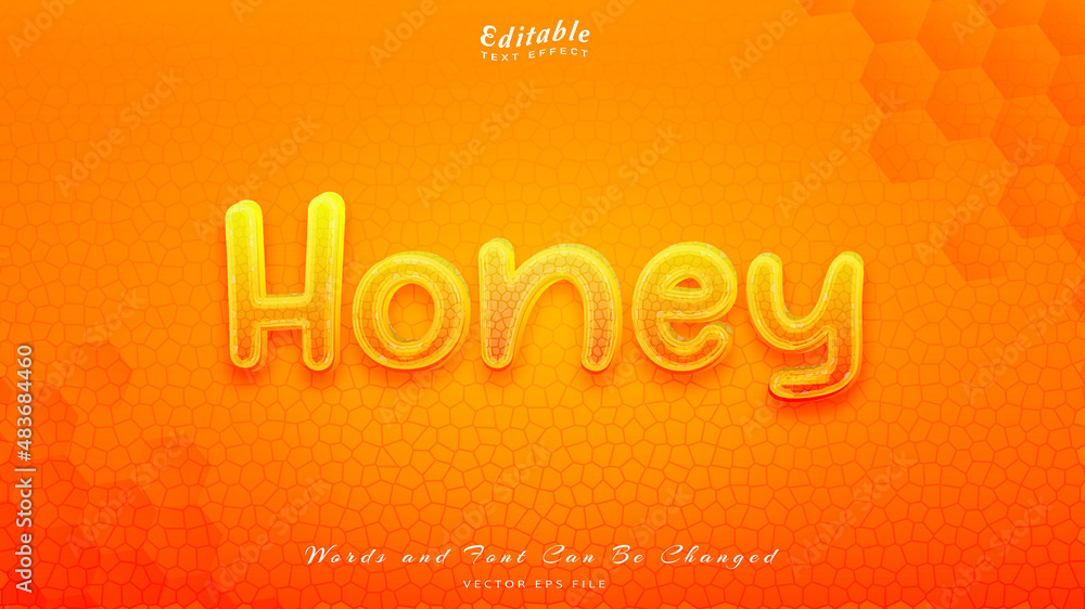 honey editable text effect, free font
