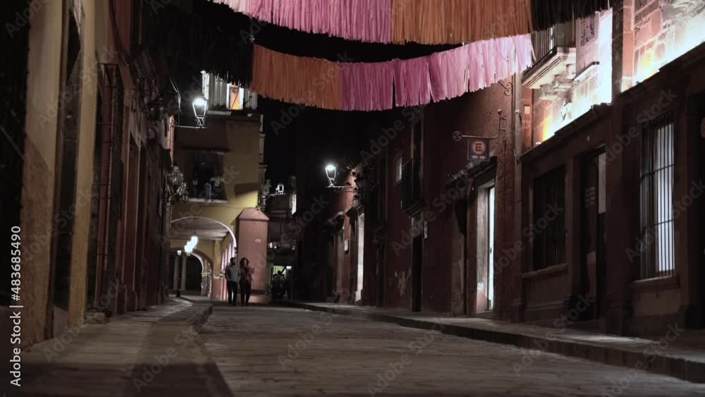 People walking in the streets at night People walking in the streets at night
