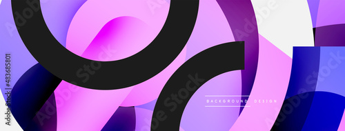 Round shapes circles and other geometric forms. Vector illustration for wallpaper banner background card or landing page