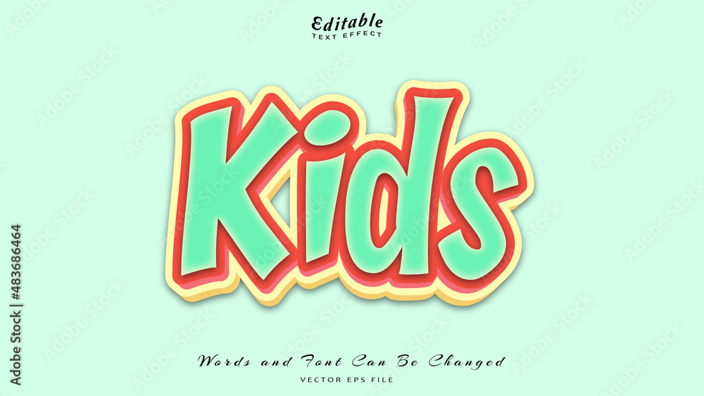 kids editable text effect, free font kids editable text effect, free font