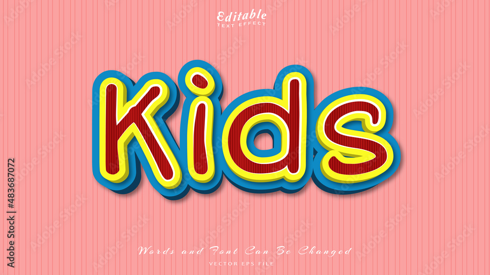 kids editable text effect, free font kids editable text effect, free font