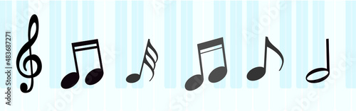 Music notes icons set.