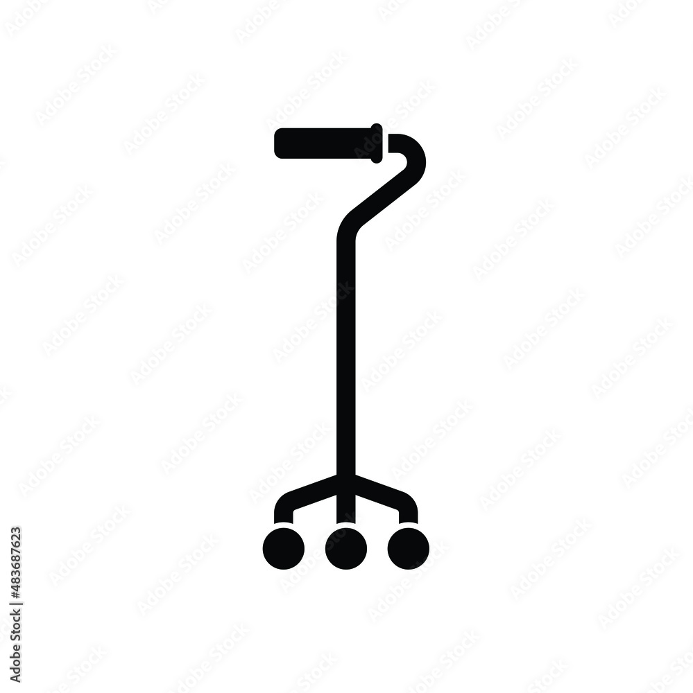 Old man cane stick icon vector isolated on white, sign and symbol illustration. Old man cane stick icon vector isolated on white, sign and symbol illustration.