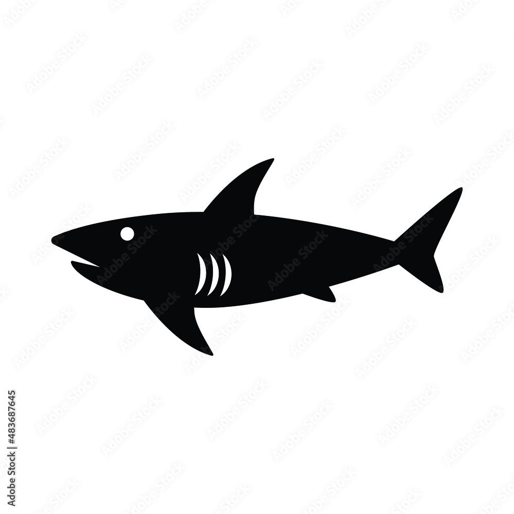 Shark icon vector isolated on white, sign and symbol illustration. Shark icon vector isolated on white, sign and symbol illustration.