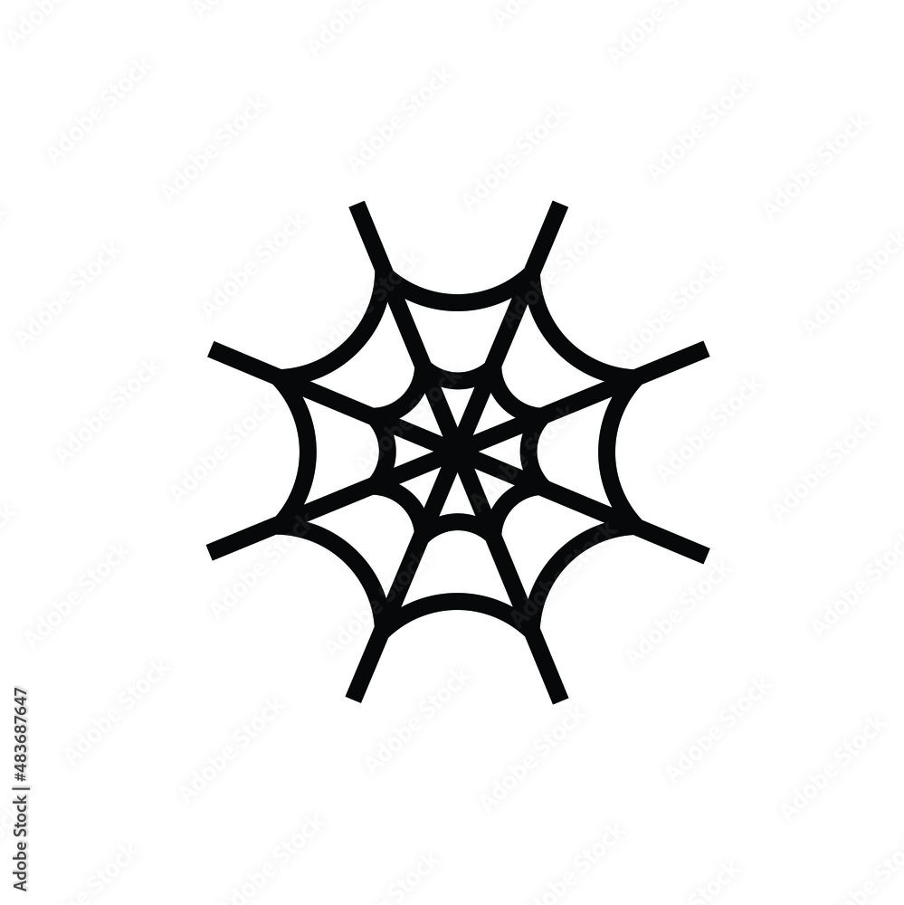 Spider web icon vector isolated on white, sign and symbol illustration.