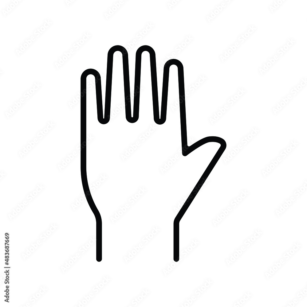 Hand thin icon vector isolated on white, human organ sign and symbol illustration. Hand thin icon vector isolated on white, human organ sign and symbol illustration.