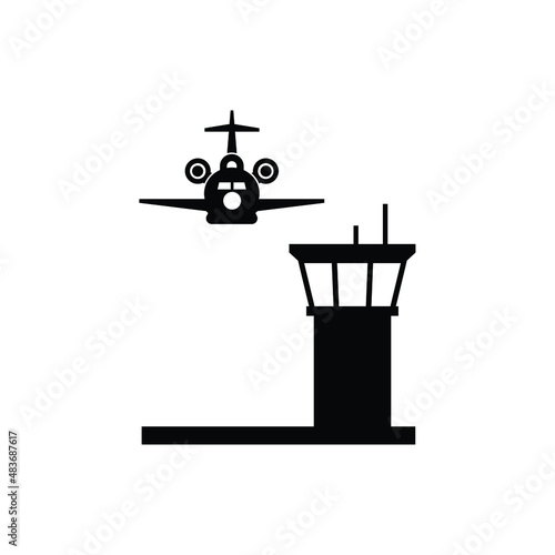 ATC tower icon vector isolated on white, sign and symbol illustration.