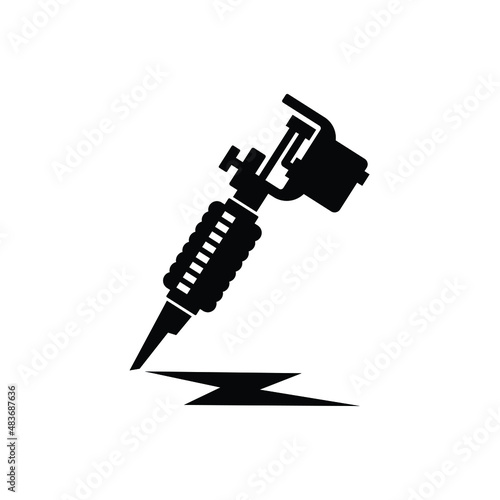 Tattoo machine icon vector isolated on white, sign and symbol illustration.