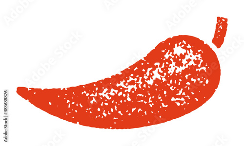Red hot chili pepper with grainy texture