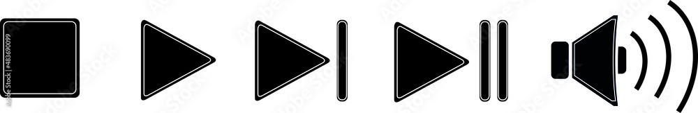 Obraz premium Music and sound icon set. Music sign. Vector 