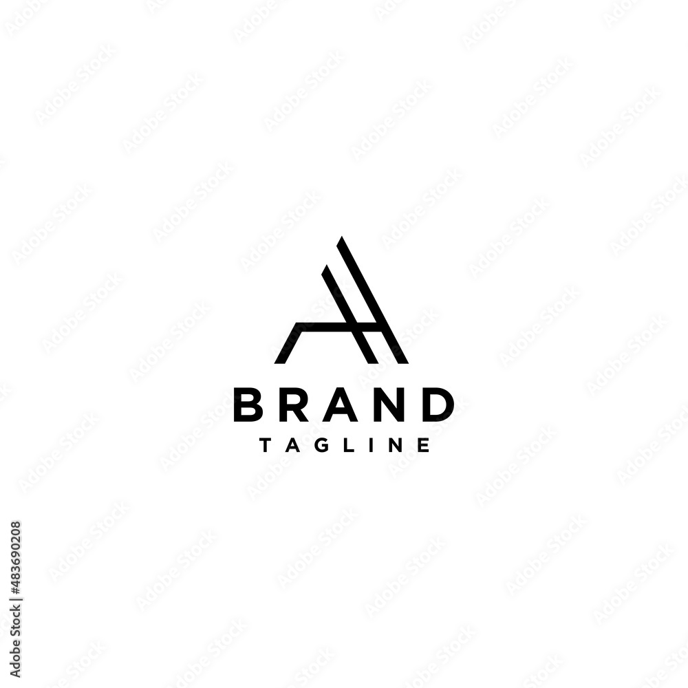Minimalist logo design initials letter A and H form a triangle. Triangles can represent Mountains, Pyramids, Fire and so on. Symbol of strength, balance and energy. Minimalist logo design initials letter A and H form a triangle. Triangles can represent Mountains, Pyramids, Fire and so on. Symbol of strength, balance and energy.