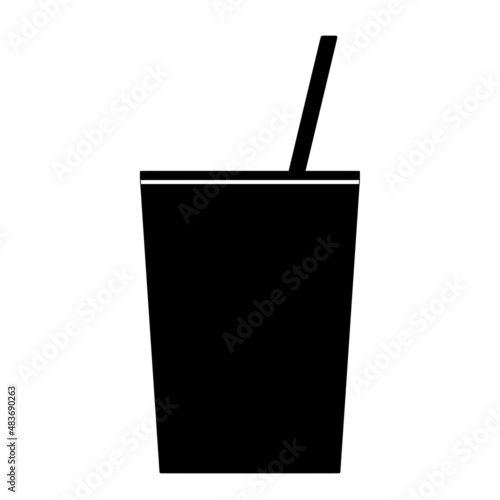 ドリンクのシルエット(モノクロ)