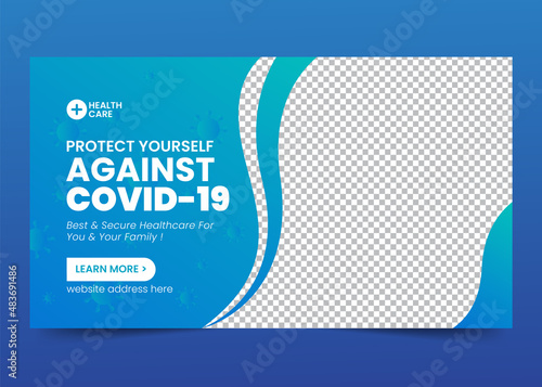 Medical Healthcare Clinic Youtube Thumbnail and Web Banner Design vector Premium Template