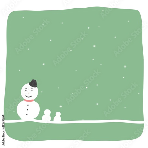 雪だるまの背景イラスト