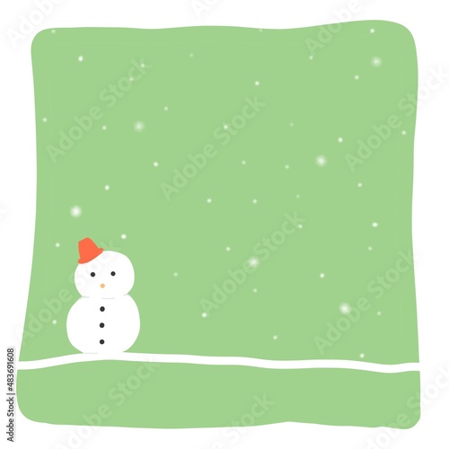 雪だるまの背景イラスト
