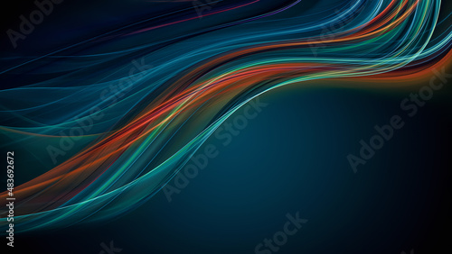 Abstract 3D Background with Stripes