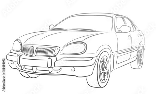 The Sketch of a city car.