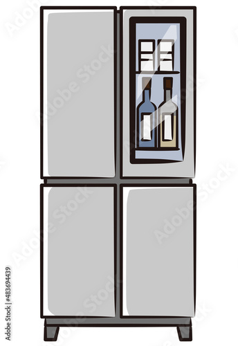 Refrigerator line drawing vector illustration