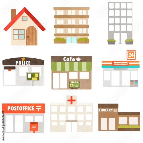 建物セット イラスト素材